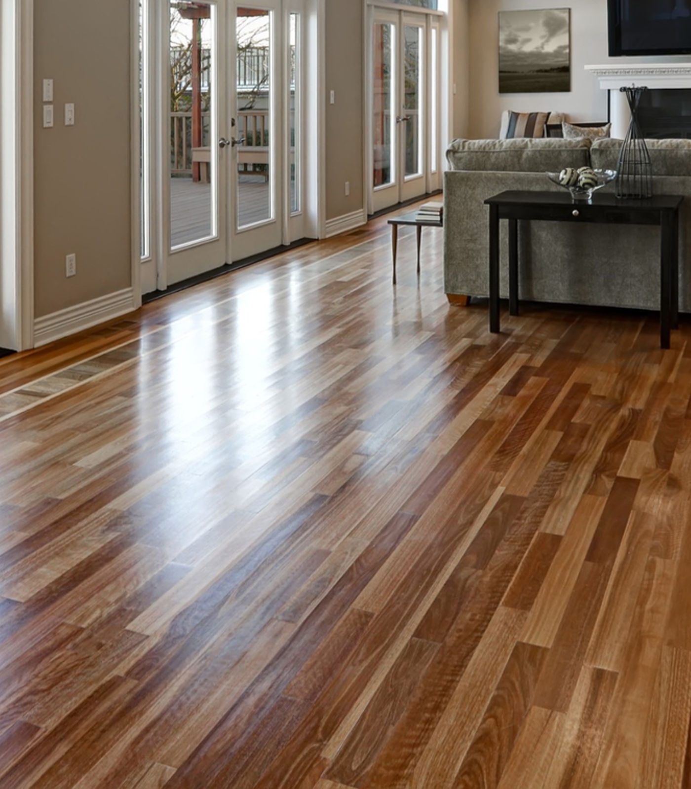 Refinished oak flooring in a Phoenix home